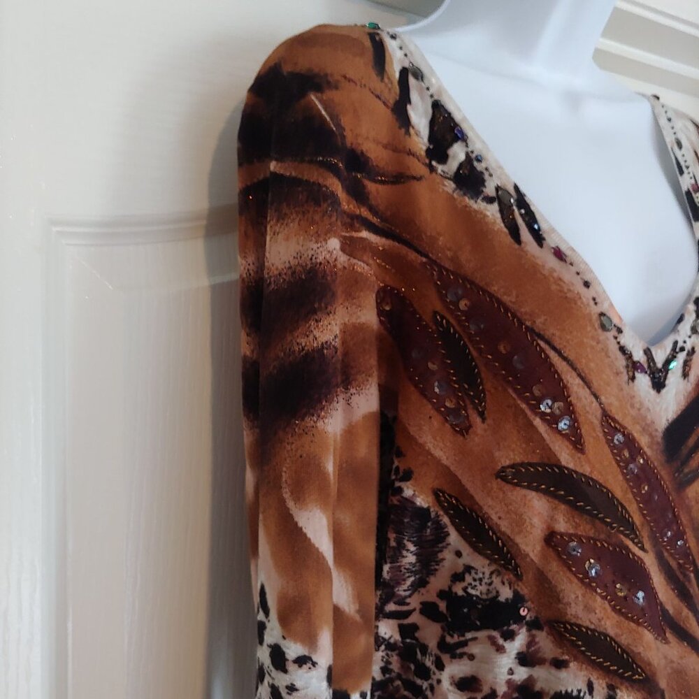 Alberto Makali Blingy Leopard Glam Mob Wife Clubwear Statement Dress M - Picture 7 of 15
